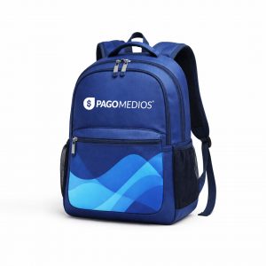 Mochila Pagomedios Azul Corporativa – Diseño Moderno y Funcional