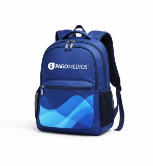 Mochila Pagomedios Azul Corporativa – Diseño Moderno y Funcional