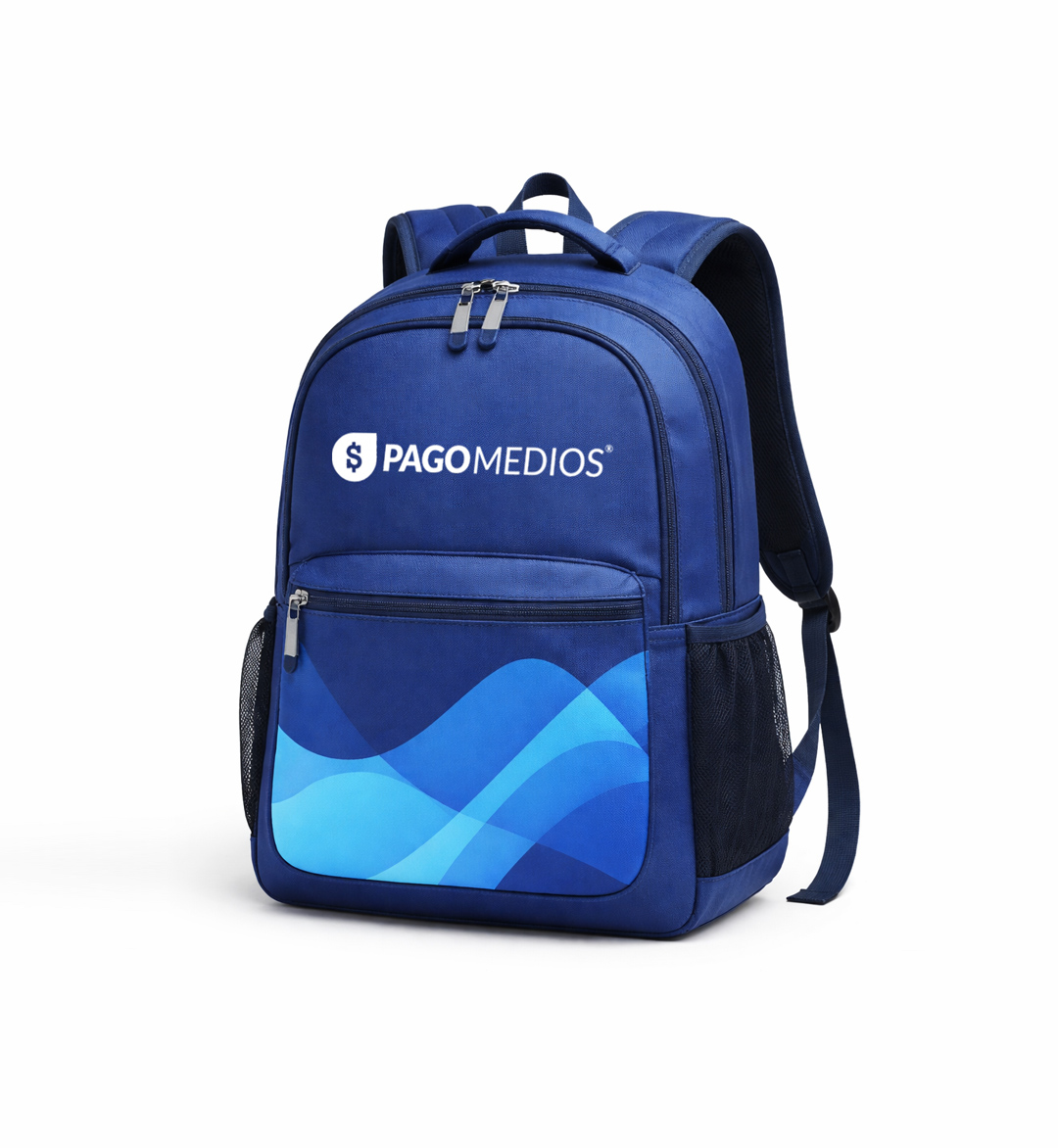 Mochila Pagomedios Azul Corporativa – Diseño Moderno y Funcional